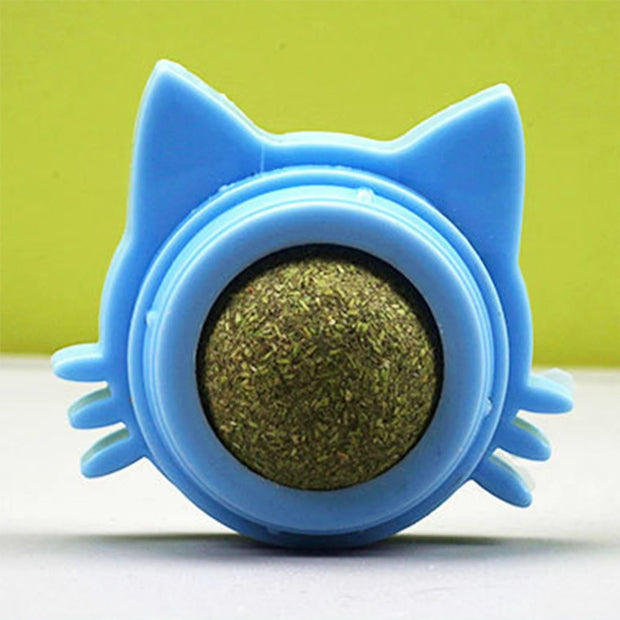 Pet Catnip Ball Toy Natural Mint Promotes Digestion Cat Grass Wall Sticker Ball Can Be Rotated Cat Lick Candy Snacks Kitten Toy